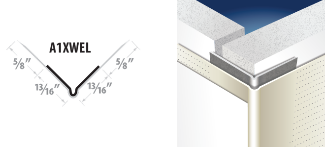 A1XW EL Tape-On Extra Wide Outside Corner