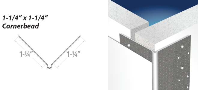 1-1/4 ✖ 1-1/4 Cornerbead